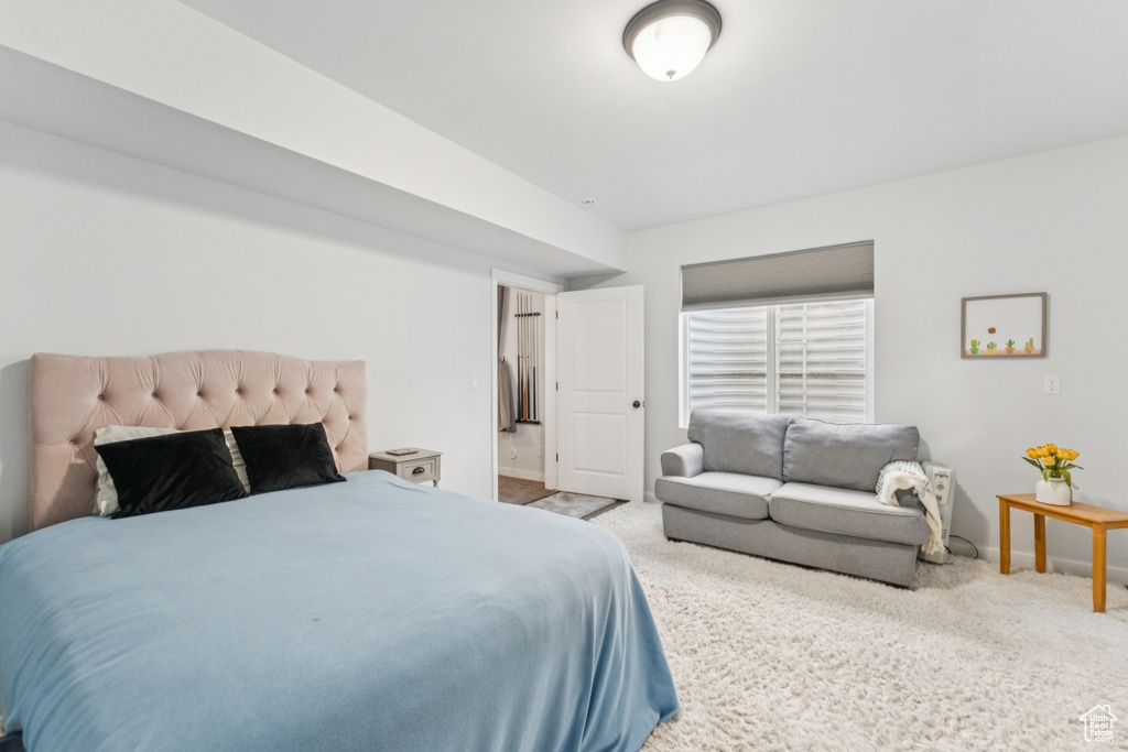 Bedroom featuring carpet