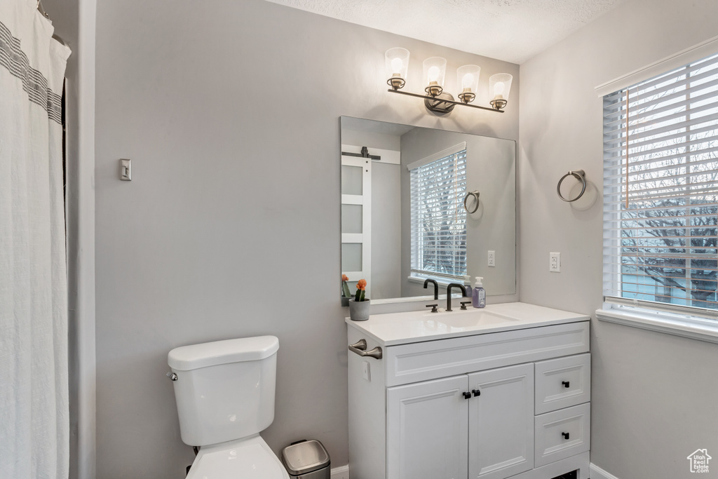 Bathroom with toilet and vanity