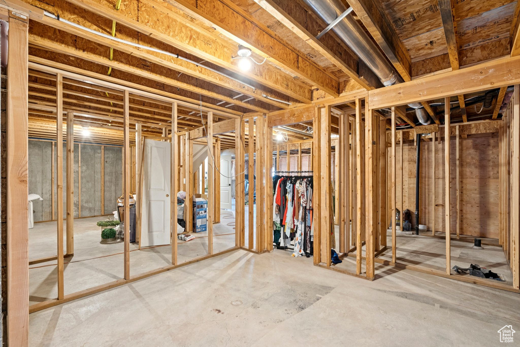 View of unfinished basement