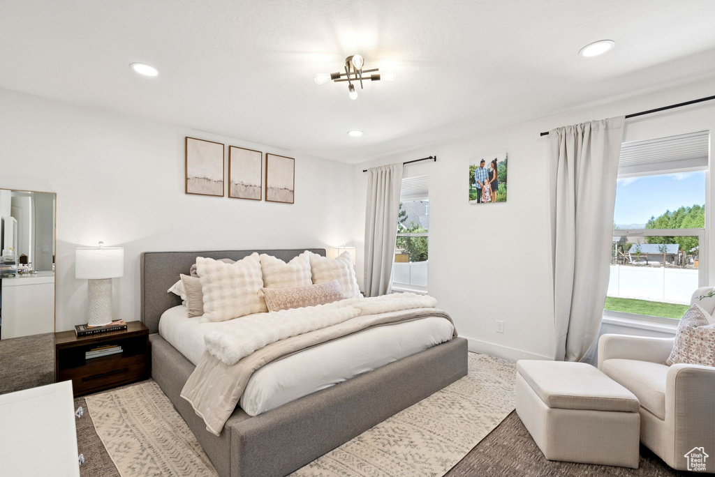 Bedroom featuring recessed lighting