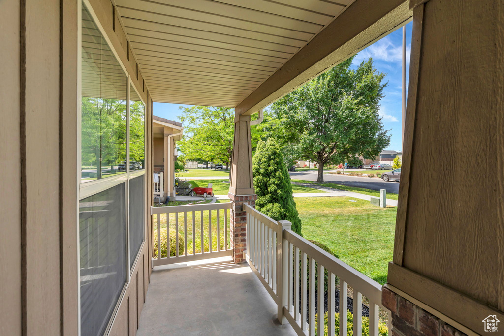 View of covered porch