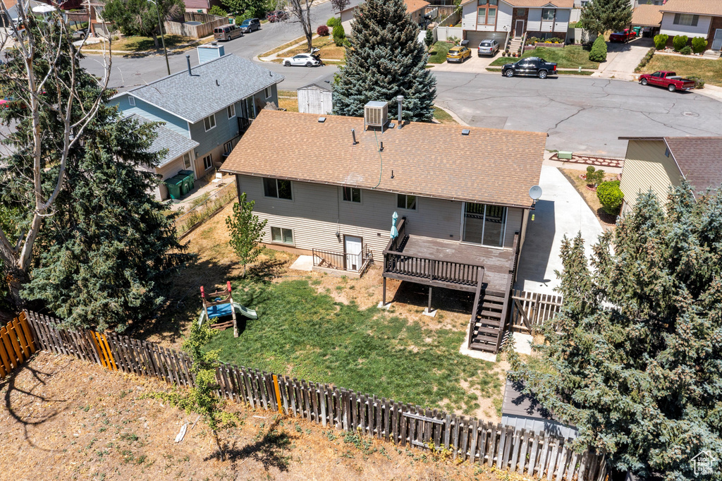 Aerial view of residential area