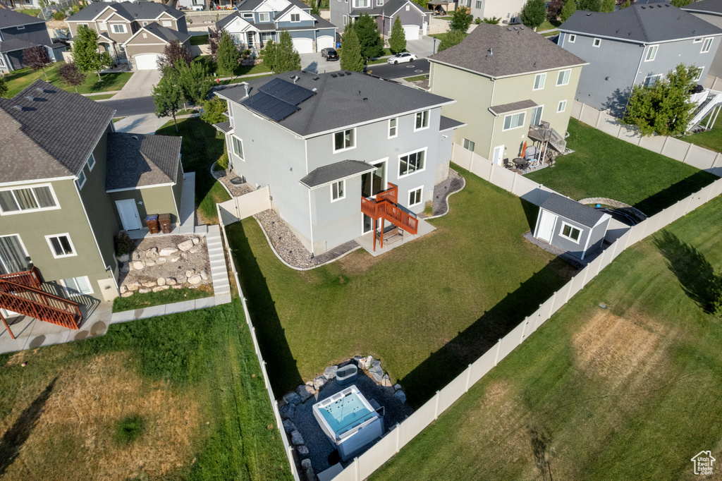 Aerial perspective of suburban area