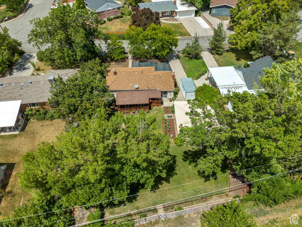 Aerial perspective of suburban area