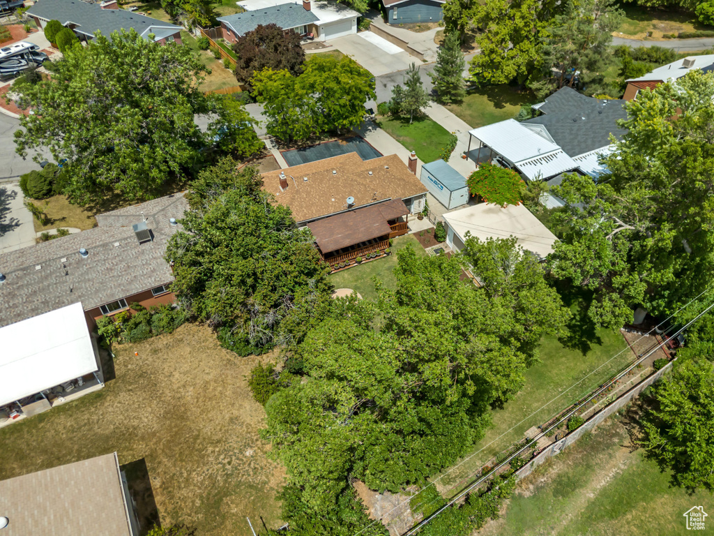 Aerial perspective of suburban area