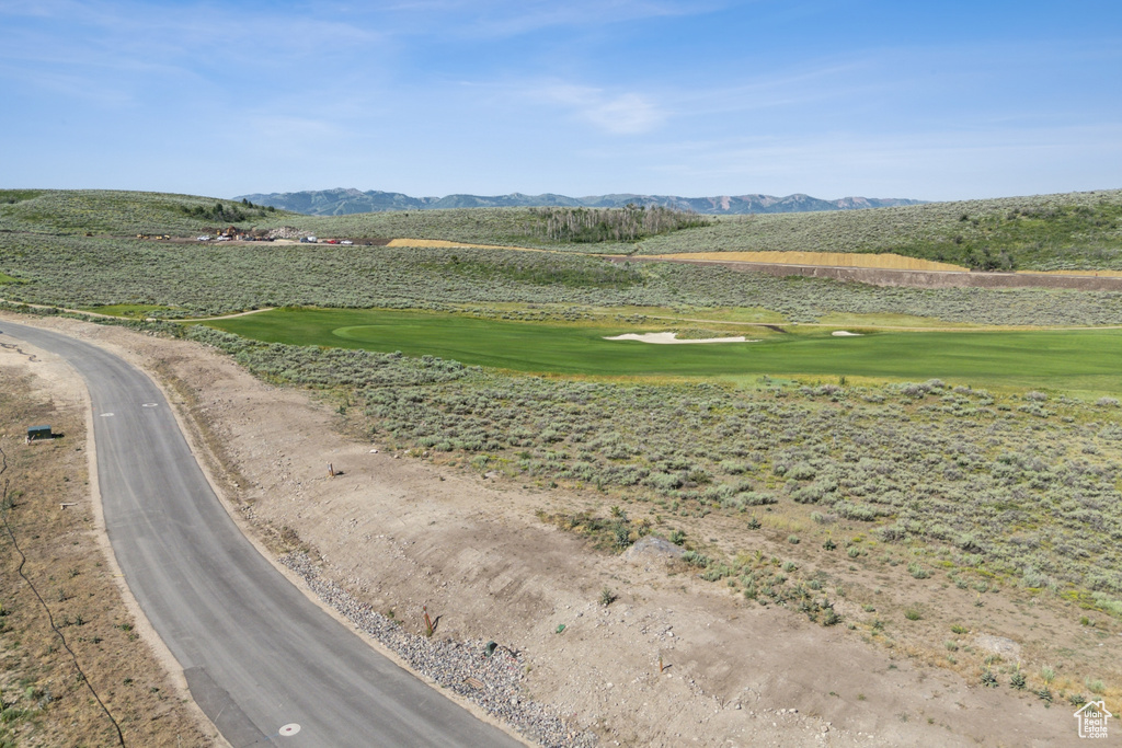 View of mountain backdrop featuring a local golf course