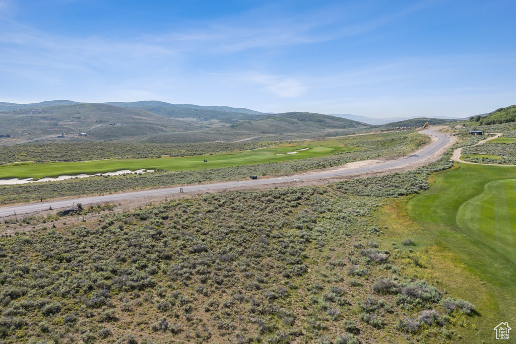 Mountain view featuring a golf course