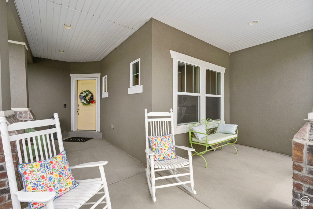 View of covered porch