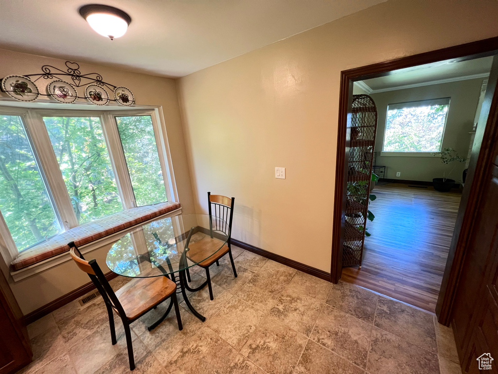 Living area with baseboards