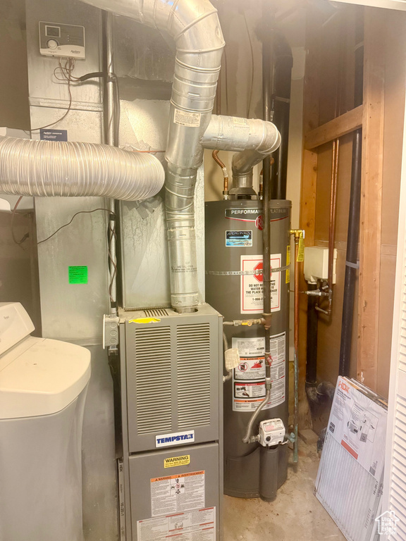 Utilities featuring gas water heater