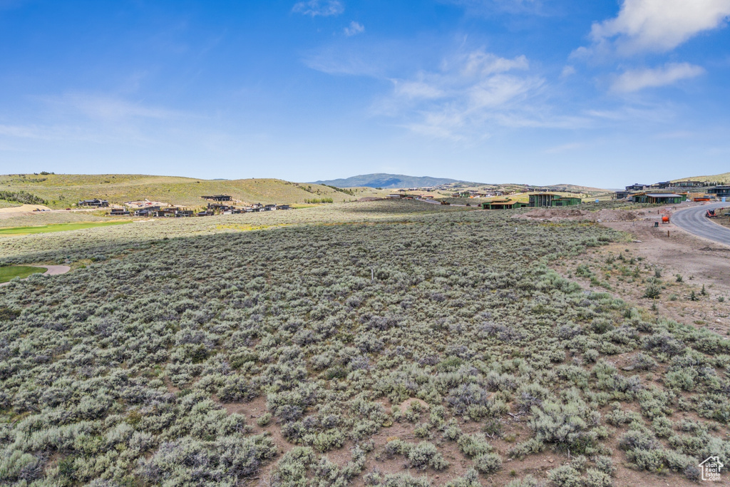 View of yard with a mountain view