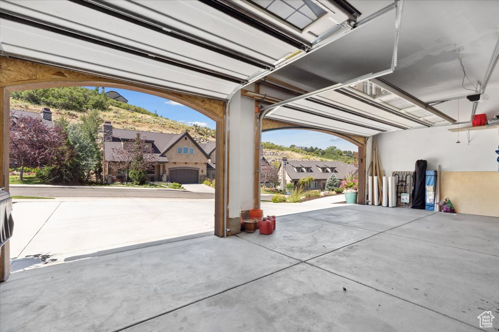 Garage featuring a residential view