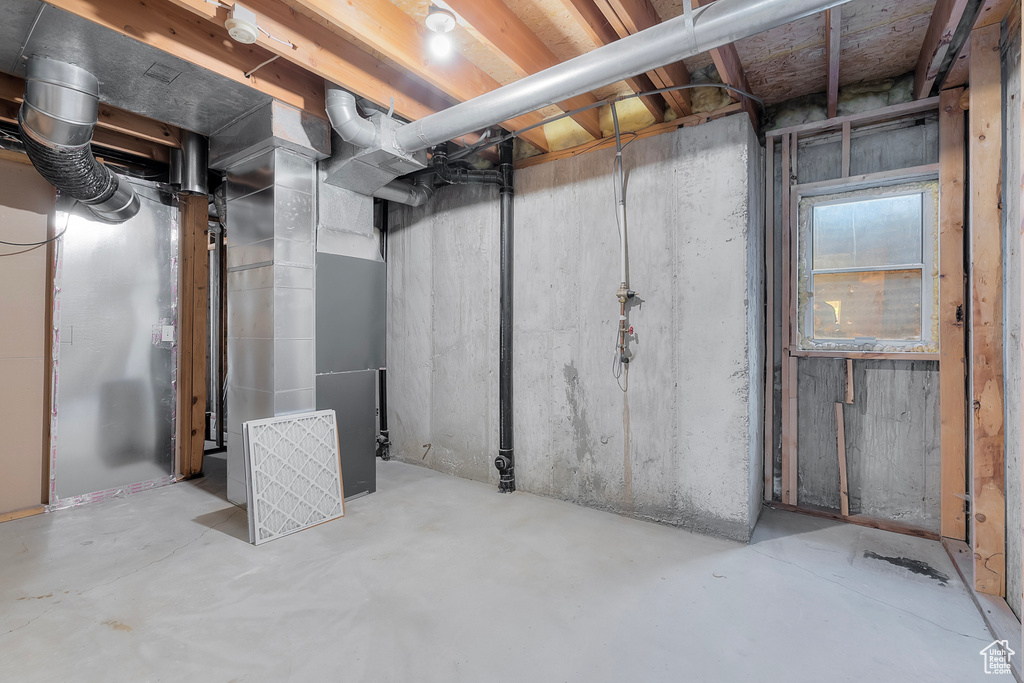 View of unfinished basement