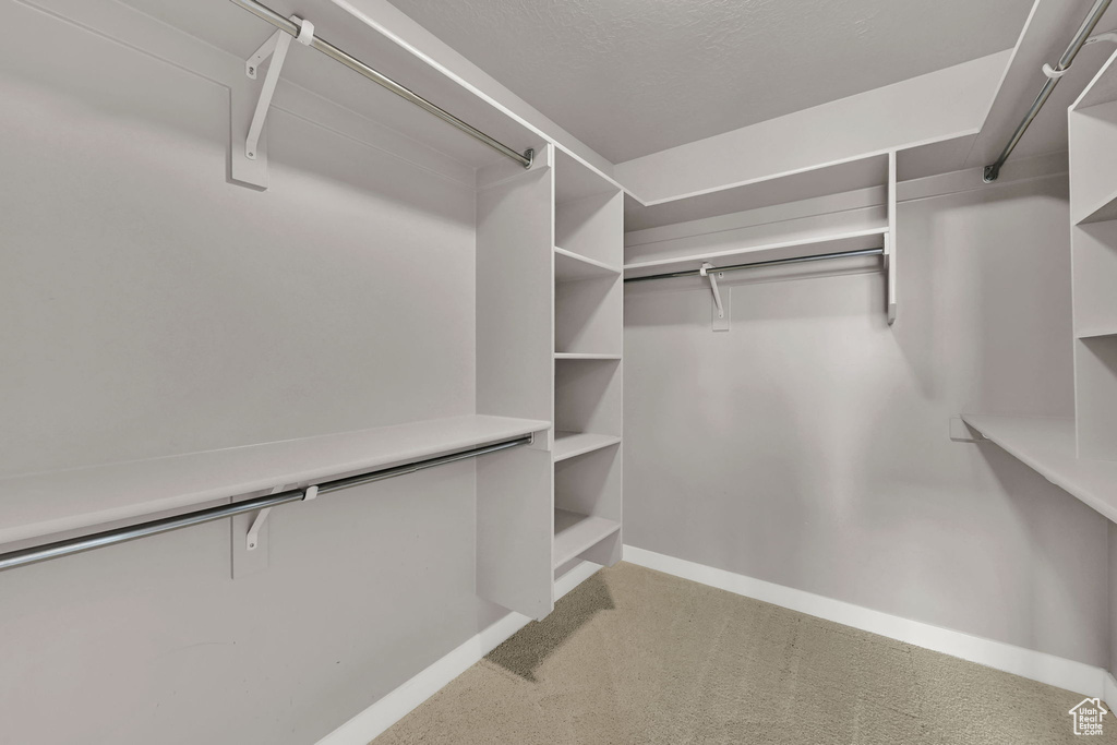 Spacious closet with carpet
