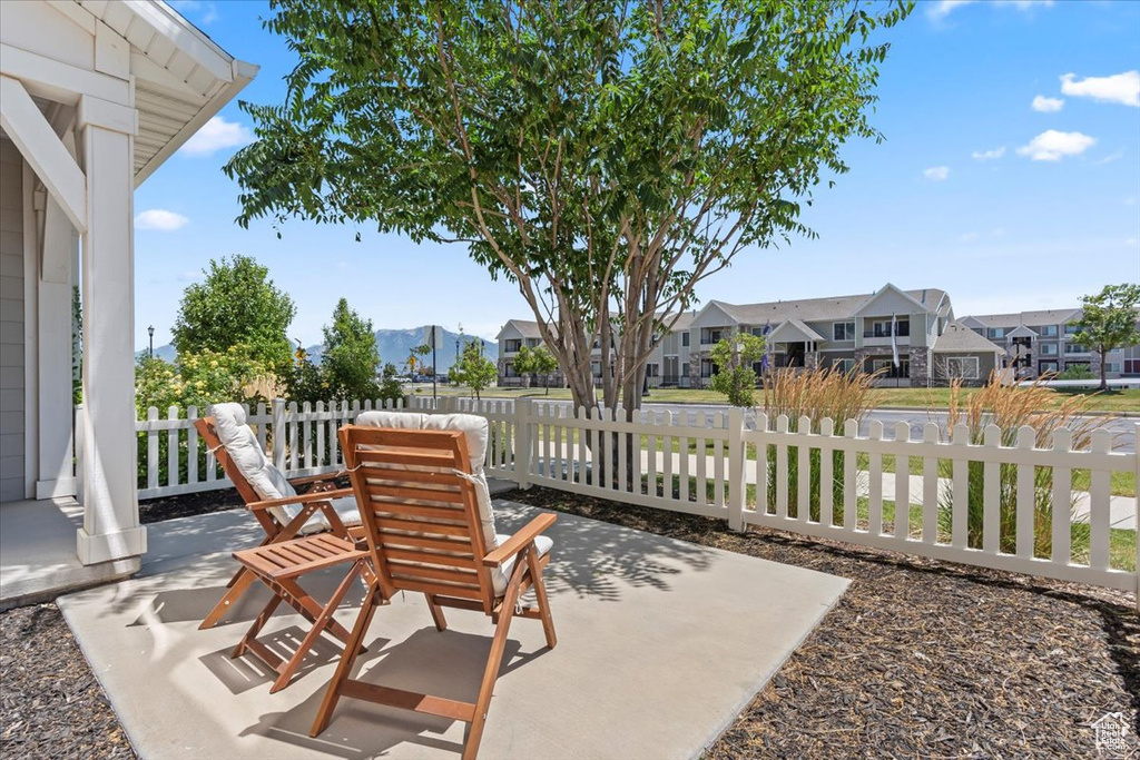 View of patio with a residential view