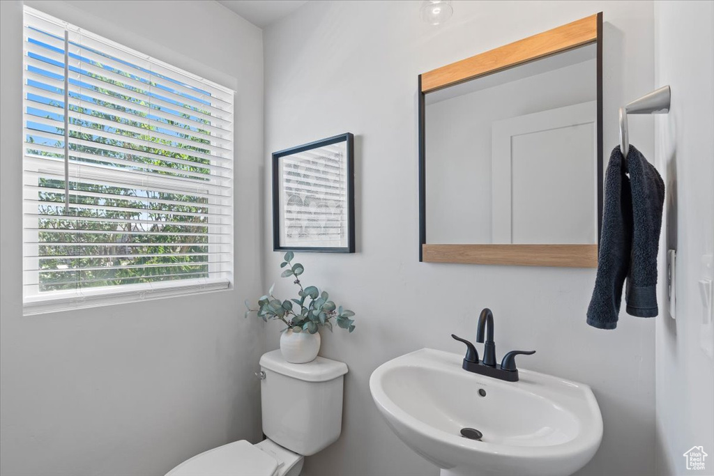 Bathroom featuring a sink and toilet