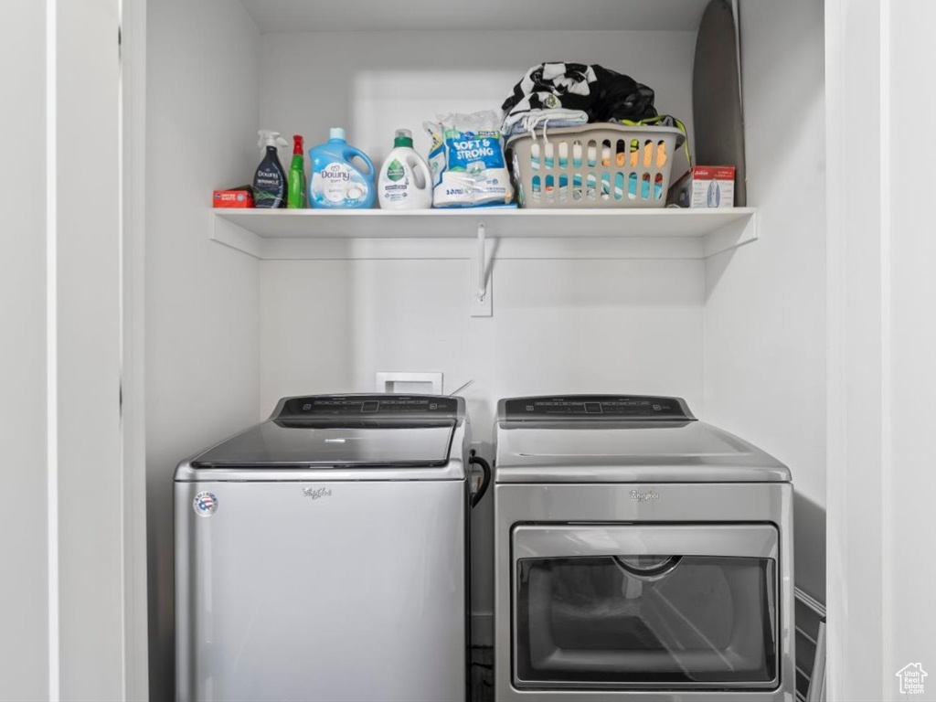Laundry area featuring washing machine and dryer
