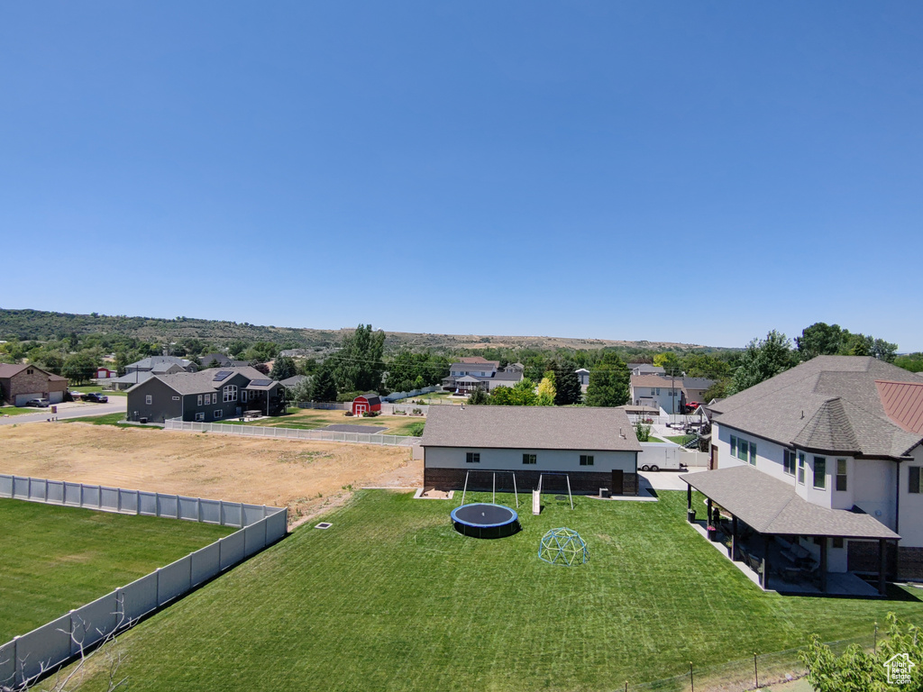 Aerial perspective of suburban area
