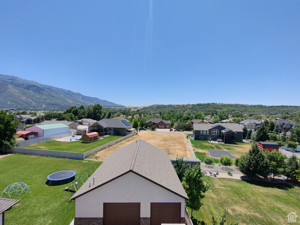 Mountain view with nearby suburban area