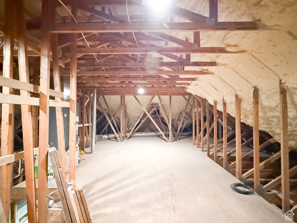 View of unfinished attic