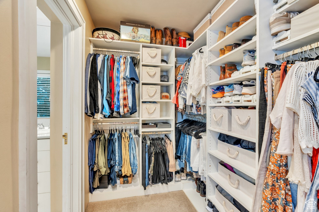 View of walk in closet