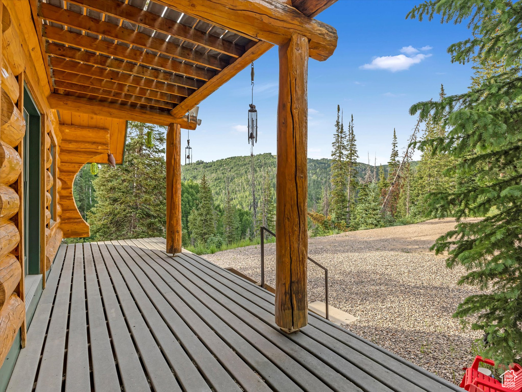 Deck with a view of trees
