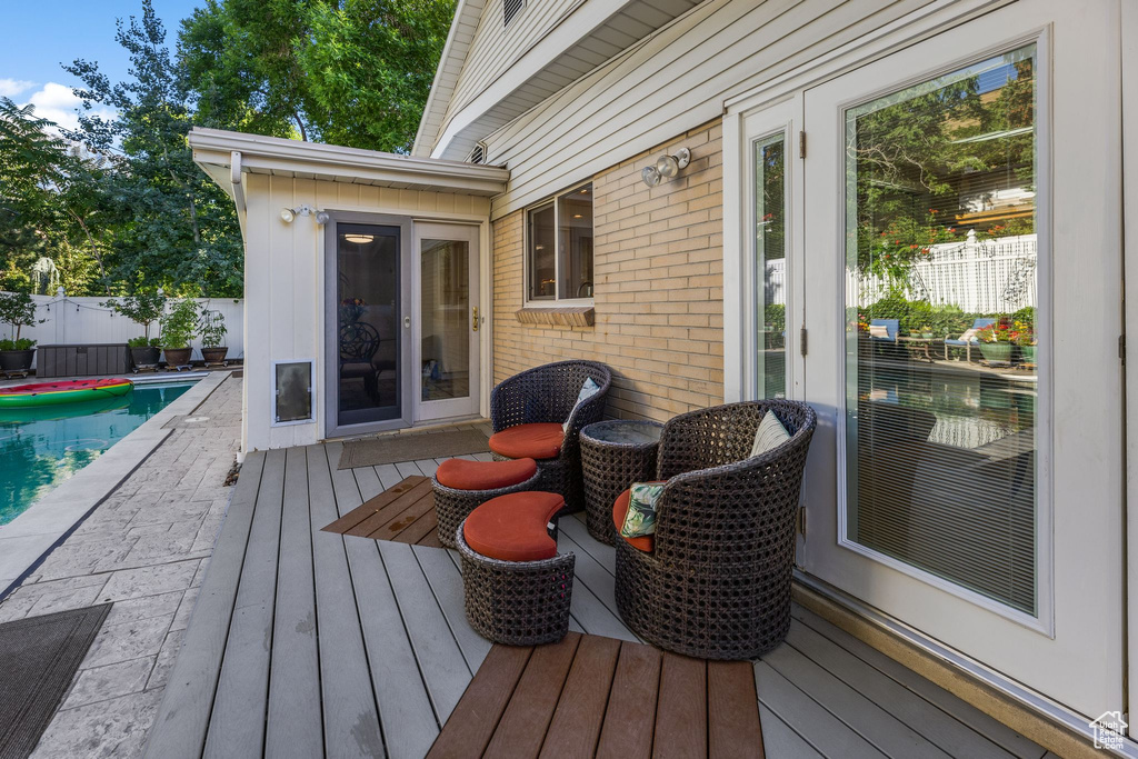 View of wooden deck