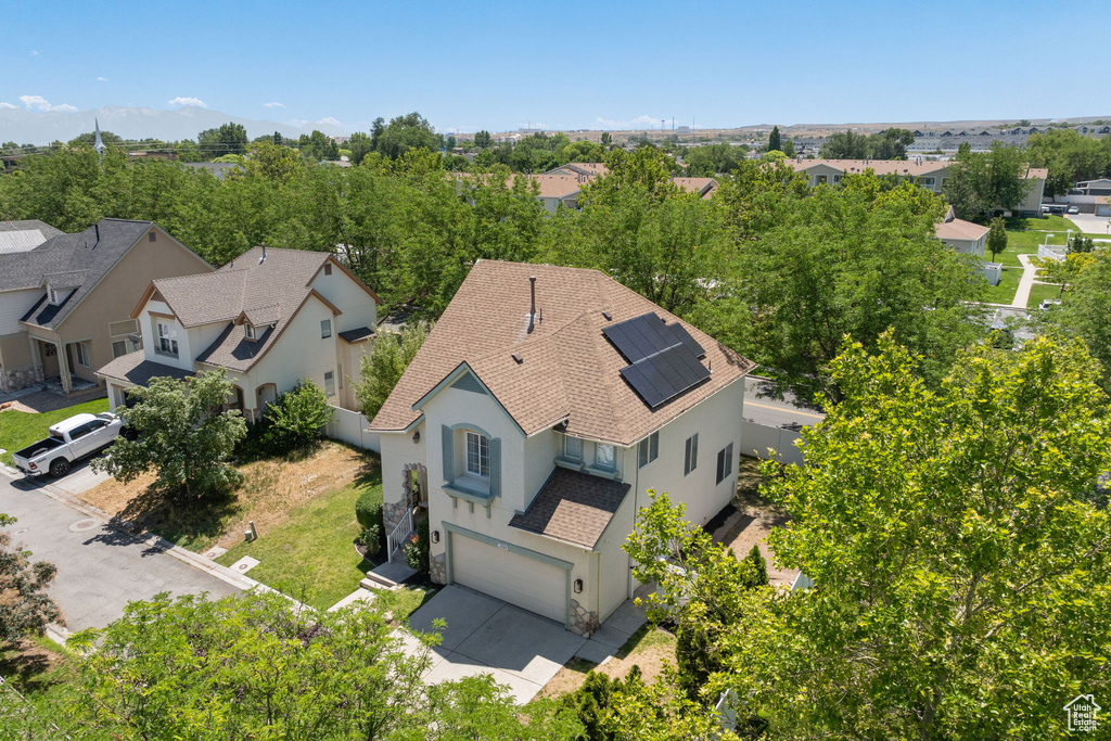 Aerial view of residential area
