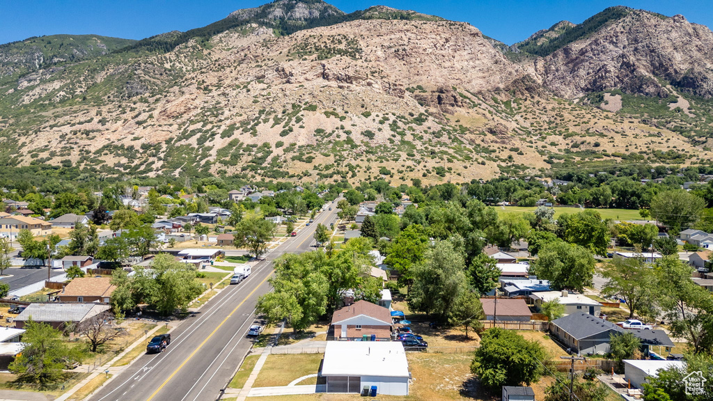 Mountain view featuring nearby suburban area