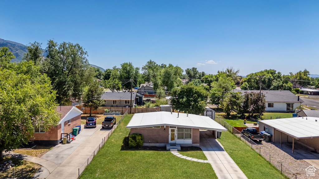 Aerial view of residential area