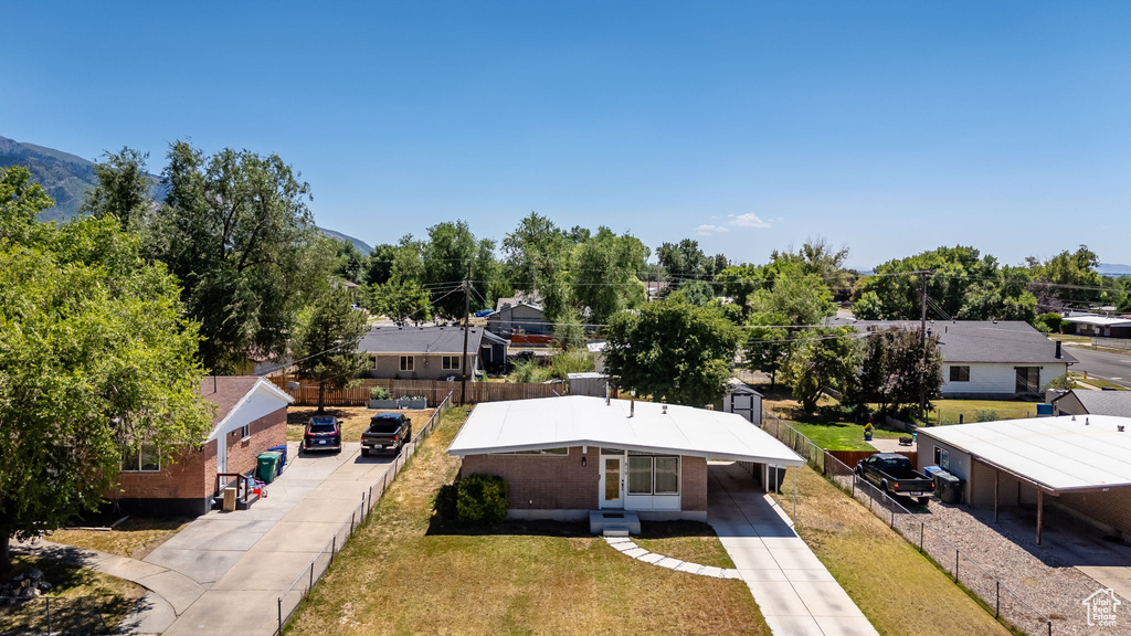 Aerial view of residential area