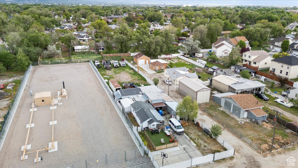 Aerial perspective of suburban area
