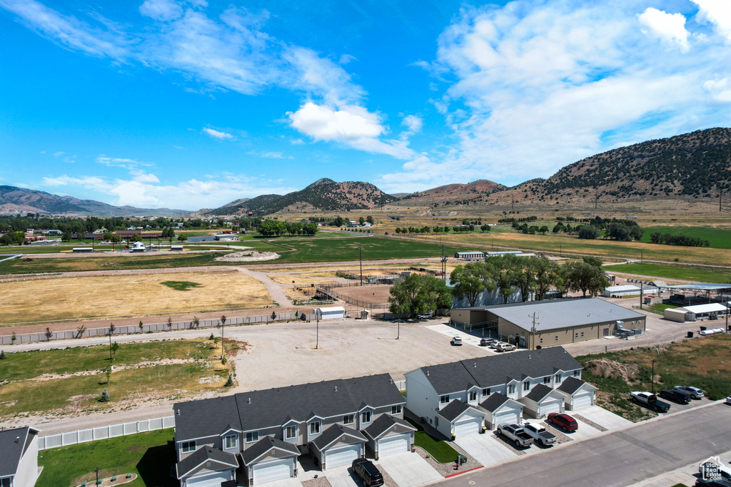 Mountain view with rural landscape