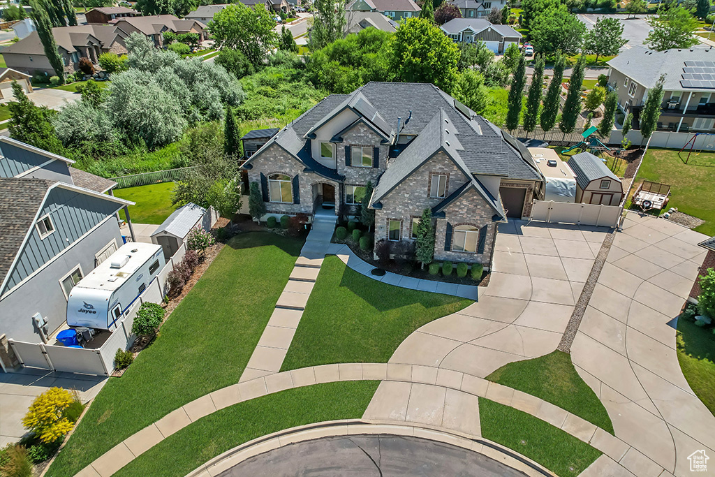 Aerial view of residential area