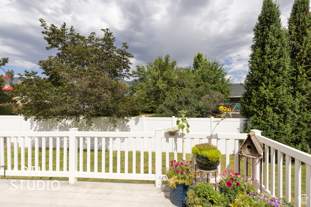 View of wooden deck