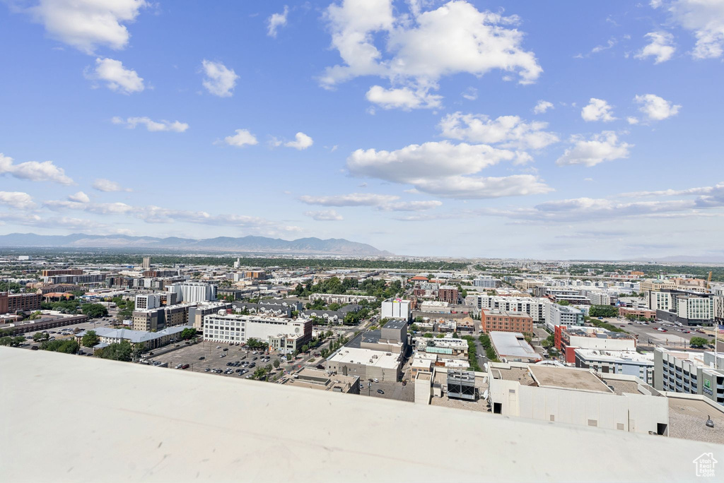 View of urban area featuring a mountain backdrop
