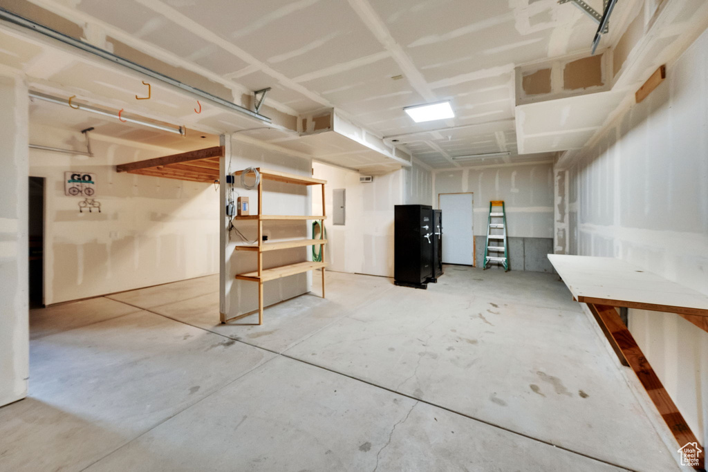 Garage with electric panel