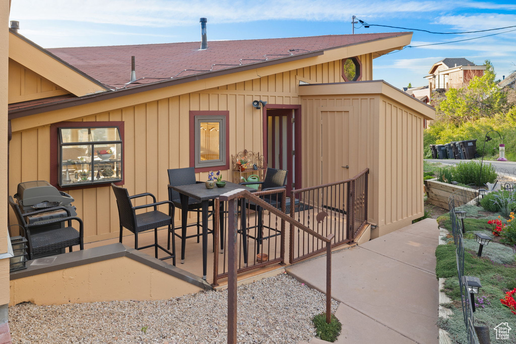 View of patio featuring outdoor dining space