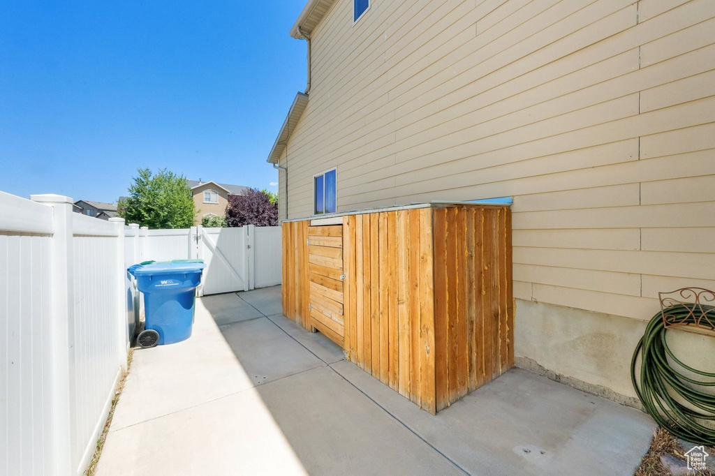 Exterior space featuring a gate