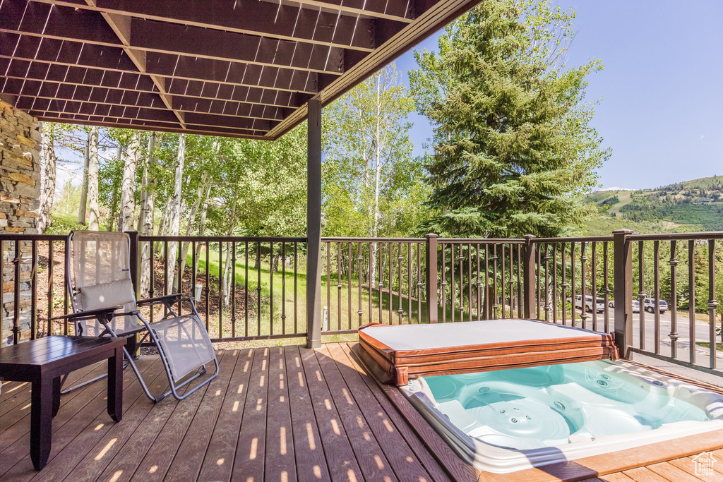 View of wooden deck