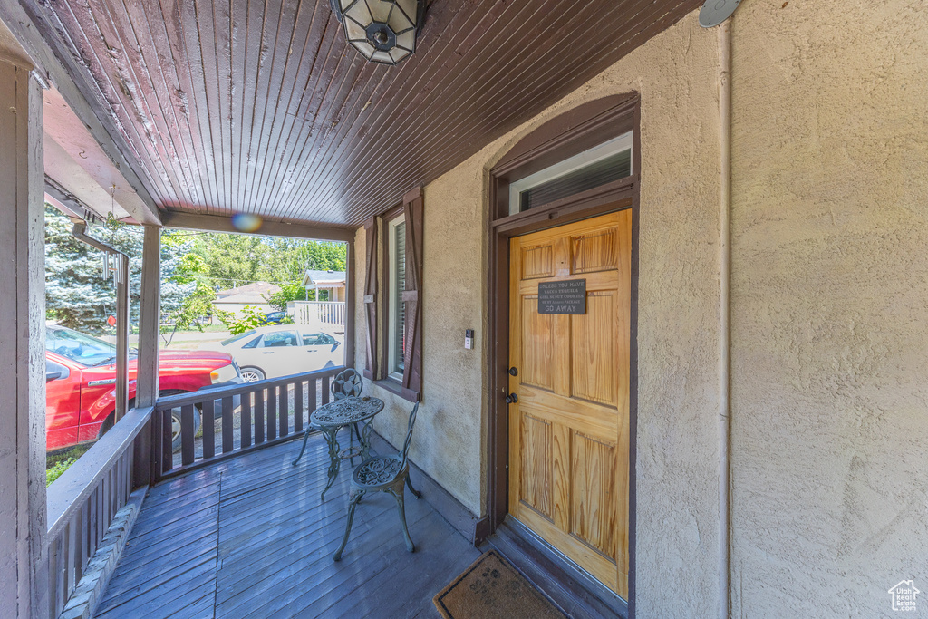 View of wooden porch