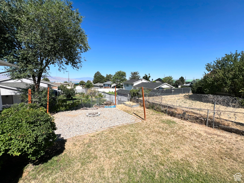 View of fenced yard