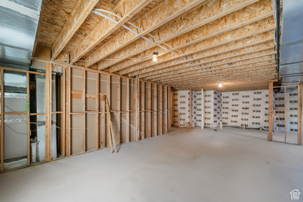View of unfinished basement