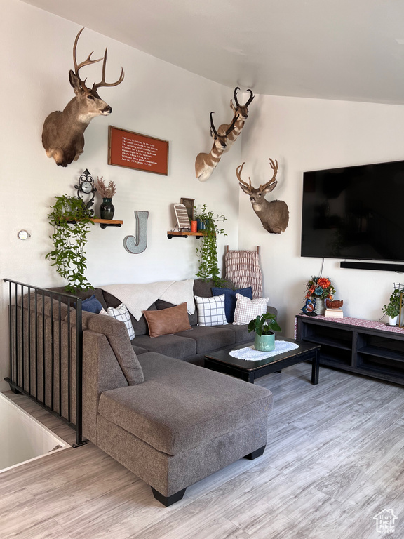 Living area featuring wood finished floors