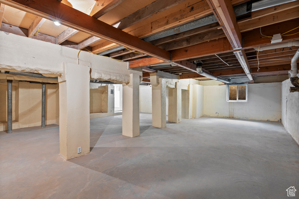 View of unfinished basement