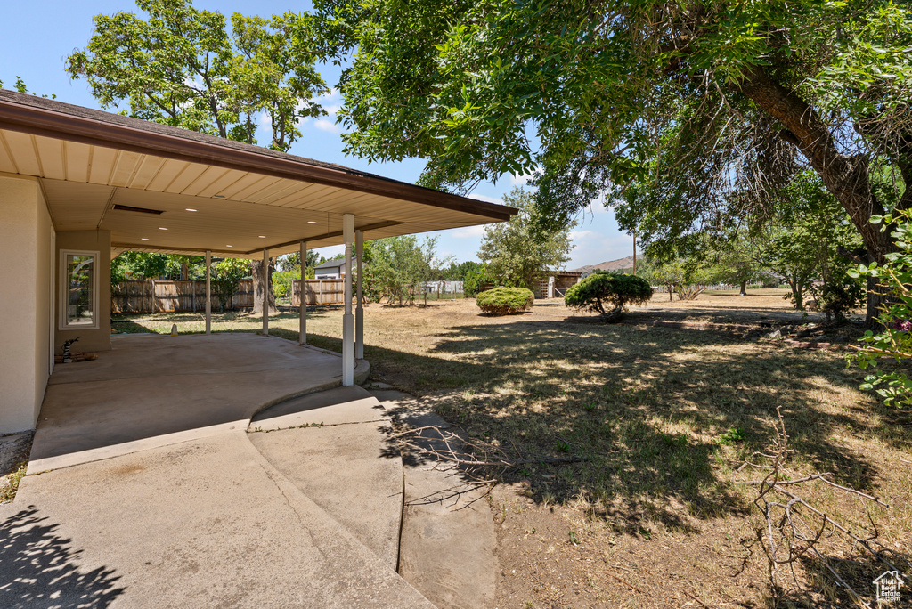 View of yard featuring a patio