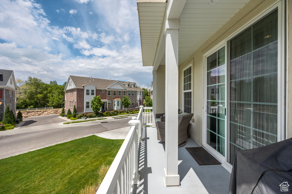 Balcony with a residential view