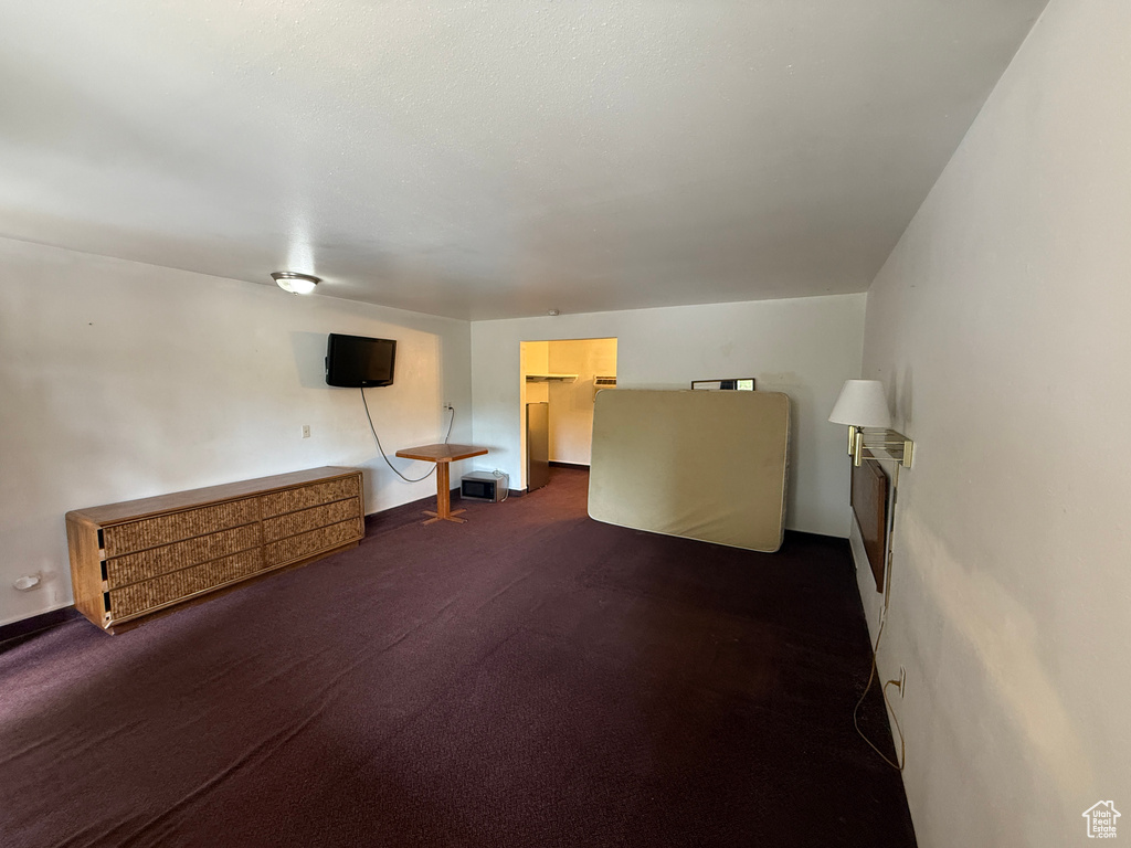 Bonus room featuring dark carpet