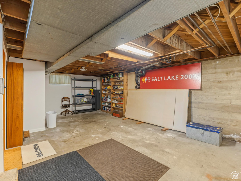 View of unfinished basement