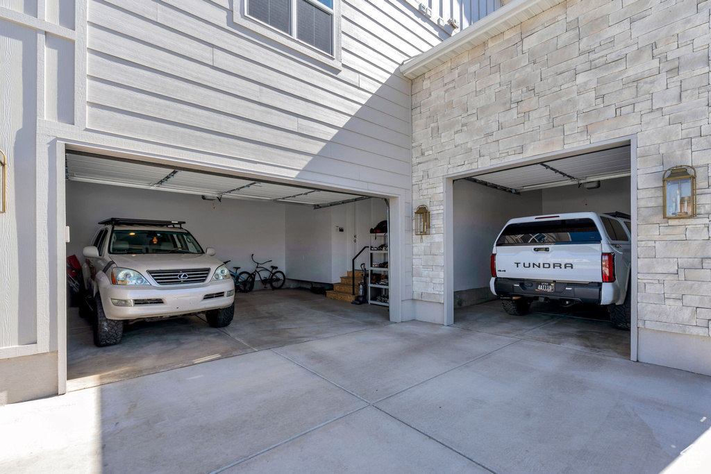 Garage with driveway